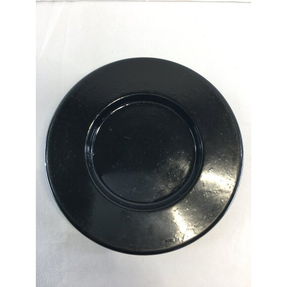 Vintage Japanese Lacquer Jewelry Trinket Box Black Gold Round Lidded 5.5'' - Picture 10 of 11